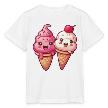 Lächelnde Eiskreation - Stanley/Stella Kinder T-Shirt MINI CREATOR  - Weiß - Vorne - Maike (125cm)
