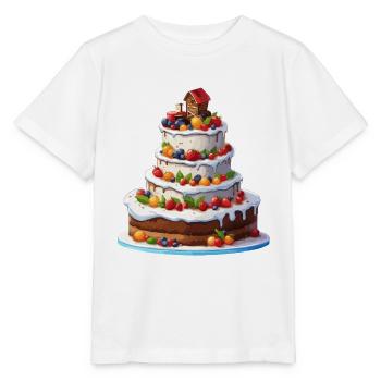 Birthday Cake / Cake / Happy Birthday / Cake - Stanley/Stella MINI CREATOR Kids’ T-Shirt - white - Front - Maike (125cm)