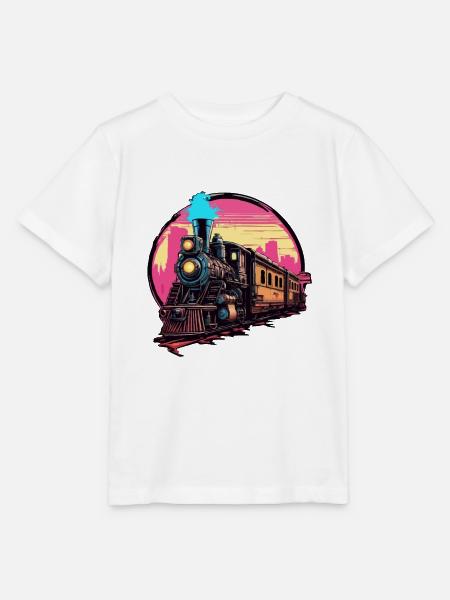 Zug / Lokomotive / Dampflok / Eisenbahn / Lock - Stanley/Stella Kinder T-Shirt MINI CREATOR - Weiß