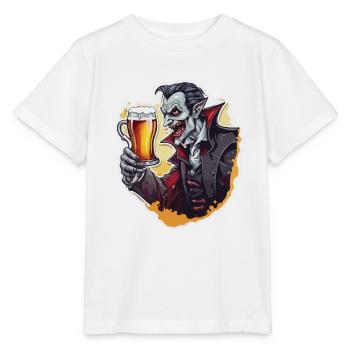 Vampire / Dracula / Suceur de sang / Halloween / Mythe - T-shirt bio MINI CREATOR Stanley/Stella Enfant - blanc - Devant - Maike (125cm)