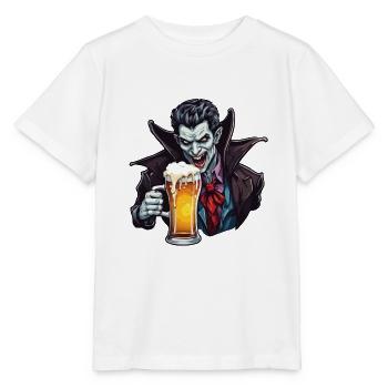 Vampire / Dracula / Suceur de sang / Halloween / Mythe - T-shirt bio MINI CREATOR Stanley/Stella Enfant - blanc - Devant - Maike (125cm)