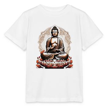 Bouddha / Bouddhisme / Foi / Religion / Mantra - T-shirt bio MINI CREATOR Stanley/Stella Enfant - blanc - Devant - Maike (125cm)