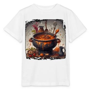 Kochtopf / Hexenkessel / Halloween / Zauberei - Stanley/Stella Kinder T-Shirt MINI CREATOR  - Weiß - Vorne - Maike (125cm)