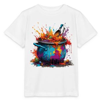 Kochtopf / Hexenkessel / Halloween / Zauberei - Stanley/Stella Kinder T-Shirt MINI CREATOR  - Weiß - Vorne - Maike (125cm)