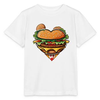 Burger / Fastfood / Essen / Brötchen / Rindfleisch - Stanley/Stella Kinder T-Shirt MINI CREATOR  - Weiß - Vorne - Maike (125cm)