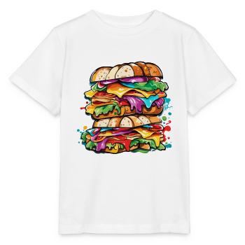 Sandwich / Sandwich / Nourriture / Épicerie - T-shirt bio MINI CREATOR Stanley/Stella Enfant - blanc - Devant - Maike (125cm)