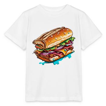 Sandwich / Sandwich / Nourriture / Épicerie - T-shirt bio MINI CREATOR Stanley/Stella Enfant - blanc - Devant - Maike (125cm)