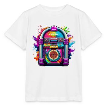 Jukebox / Automate musical / Rétro / années 50 - T-shirt bio MINI CREATOR Stanley/Stella Enfant - blanc - Devant - Maike (125cm)