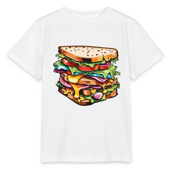 Sandwich / Sandwich / Nourriture / Épicerie - T-shirt bio MINI CREATOR Stanley/Stella Enfant - blanc - Devant - Maike (125cm)