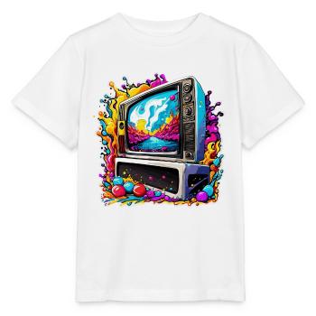 TV / Television / Analogue / Tube TV / Retro - Stanley/Stella MINI CREATOR Kids’ T-Shirt - white - Front - Maike (125cm)