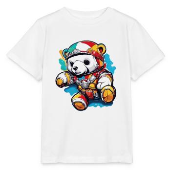 Ours en peluche / Peluche / Animal en peluche / Idée cadeau - T-shirt bio MINI CREATOR Stanley/Stella Enfant - blanc - Devant - Maike (125cm)