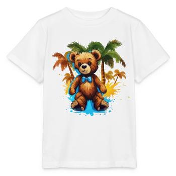 Ours en peluche / Peluche / Animal en peluche / Idée cadeau - T-shirt bio MINI CREATOR Stanley/Stella Enfant - blanc - Devant - Maike (125cm)