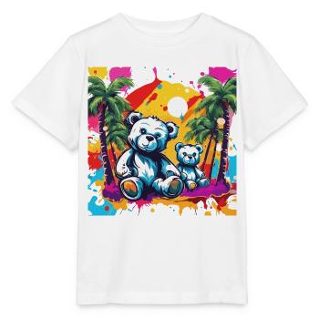 Ours en peluche / Peluche / Animal en peluche / Idée cadeau - T-shirt bio MINI CREATOR Stanley/Stella Enfant - blanc - Devant - Maike (125cm)