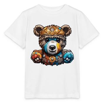 Ours en peluche / Peluche / Animal en peluche / Idée cadeau - T-shirt bio MINI CREATOR Stanley/Stella Enfant - blanc - Devant - Maike (125cm)
