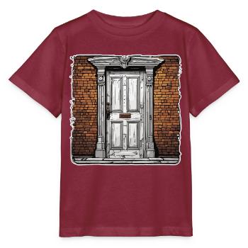 Tür / Eingang / Schloss / Tor / Haustür / Design - Stanley/Stella Kinder T-Shirt MINI CREATOR  - Burgunderrot - Vorne - Kain (125cm)