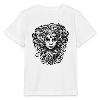Singe mignon / Fille de singe / Mignon / noeud de cheveux - T-shirt bio MINI CREATOR Stanley/Stella Enfant - blanc - Devant - Maike (125cm)