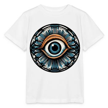 Psychédélique / Oeil / Psychobilly / Bande dessinée / Coloré - T-shirt bio MINI CREATOR Stanley/Stella Enfant - blanc - Devant - Maike (125cm)