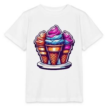 Eiscreme / Sorbet / Gelato / Sommer / Sonne - Stanley/Stella Kinder T-Shirt MINI CREATOR  - Weiß - Vorne - Maike (125cm)