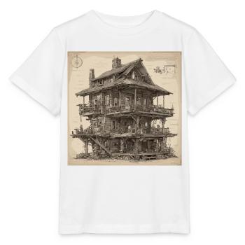 Plan / Sépia / Vintage / Rétro / Maison - T-shirt bio MINI CREATOR Stanley/Stella Enfant - blanc - Devant - Maike (125cm)