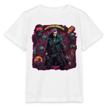 Cyberpunk / Design / Logo / Frau / Mantel / Gothic - Stanley/Stella Kinder T-Shirt MINI CREATOR  - Weiß - Vorne - Maike (125cm)