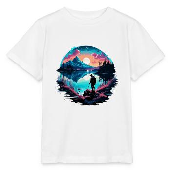 Angler Siluette / Fishing / Fish / Lake / Sport - Stanley/Stella MINI CREATOR Kids’ T-Shirt - white - Front - Maike (125cm)