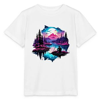 Angler Siluette / Fishing / Fish / Lake / Sport - Stanley/Stella MINI CREATOR Kids’ T-Shirt - white - Front - Maike (125cm)