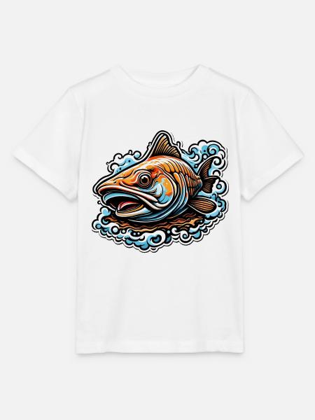Fisch / Tier / Aquarium / Wasser / Teich / See - Stanley/Stella Kinder T-Shirt MINI CREATOR - Weiß