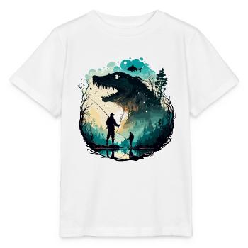 Angler Siluette / Fishing / Fish / Lake / Sport - Stanley/Stella MINI CREATOR Kids’ T-Shirt - white - Front - Maike (125cm)