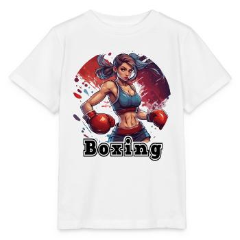 Boxerin / Sport / Kampf / Arena / Boxring / Fäuste - Stanley/Stella Kinder T-Shirt MINI CREATOR  - Weiß - Vorne - Maike (125cm)