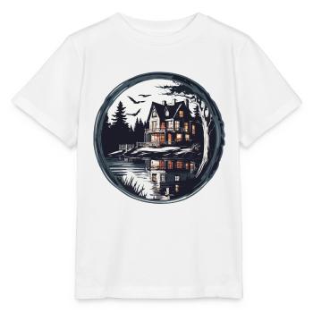 Maison / Cabane / Lac / Montagne / Nature / Forêt - T-shirt bio MINI CREATOR Stanley/Stella Enfant - blanc - Devant - Maike (125cm)