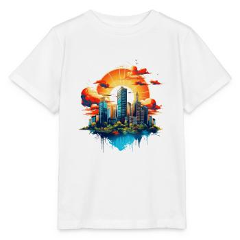 The city at sunrise - Stanley/Stella MINI CREATOR Kids’ T-Shirt - white - Front - Maike (125cm)