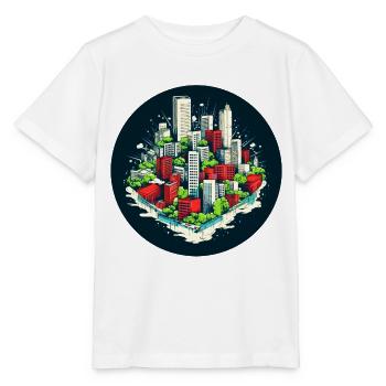 La ville, un chef-d’œuvre architectural - T-shirt bio MINI CREATOR Stanley/Stella Enfant - blanc - Devant - Maike (125cm)