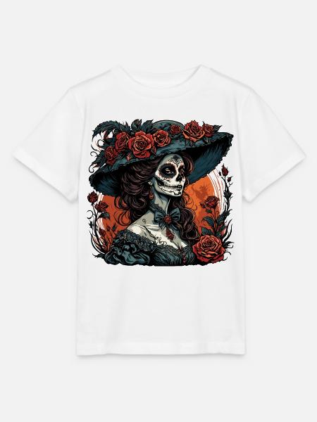 La Catrina/ Tattoo / Mexiko / Frau / Skull - Stanley/Stella Kinder T-Shirt MINI CREATOR  - Weiß