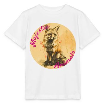 Majestic Animals: Clever Fox - Stanley/Stella MINI CREATOR Kids’ T-Shirt - white - Front - Maike (125cm)