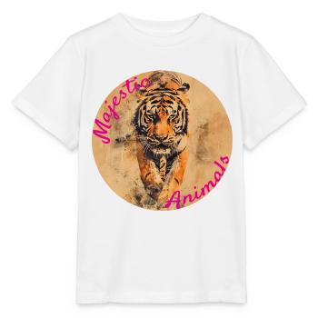 Majestic Animals: Stalking Tiger - Stanley/Stella MINI CREATOR Kids’ T-Shirt - white - Front - Maike (125cm)