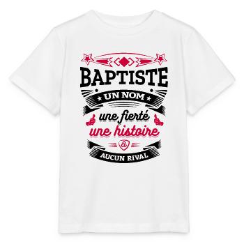 BAPTISTE UN NOM UNE FIERTÉ AUCUN RIVAL - T-shirt bio MINI CREATOR Stanley/Stella Enfant - blanc - Devant - Maike (125cm)
