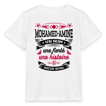 MOHAMED-AMINE UN NOM UNE FIERTÉ AUCUN RIVAL - T-shirt bio MINI CREATOR Stanley/Stella Enfant - blanc - Devant - Maike (125cm)