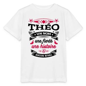 THÉO PARFAIT - PRENOM THÉO - T-shirt bio MINI CREATOR Stanley/Stella Enfant - blanc - Devant - Maike (125cm)