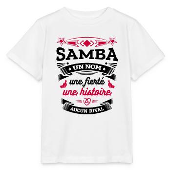 SAMBA UN NOM UNE FIERTÉ AUCUN RIVAL - T-shirt bio MINI CREATOR Stanley/Stella Enfant - blanc - Devant - Maike (125cm)