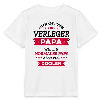VERLEGER PAPA: COOL, VATERTAG, WEIHNACHTEN - Stanley/Stella Kinder T-Shirt MINI CREATOR  - Weiß - Vorne - Maike (125cm)