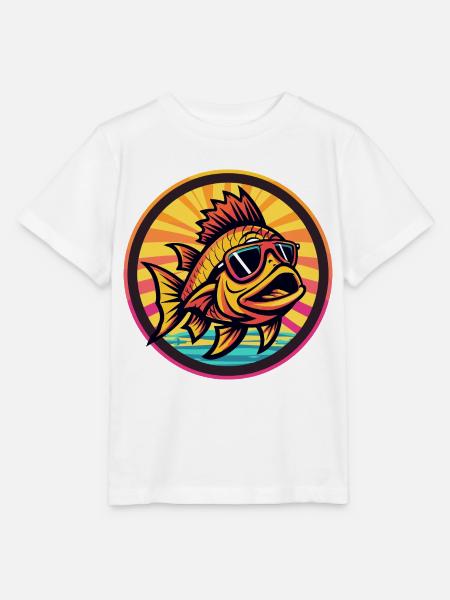 Piranha Fisch Comic - Stanley/Stella Kinder T-Shirt MINI CREATOR  - Weiß