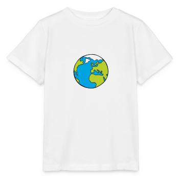 Globe terrestre - dessin du globe terrestre - T-shirt bio MINI CREATOR Stanley/Stella Enfant - blanc - Devant - Maike (125cm)