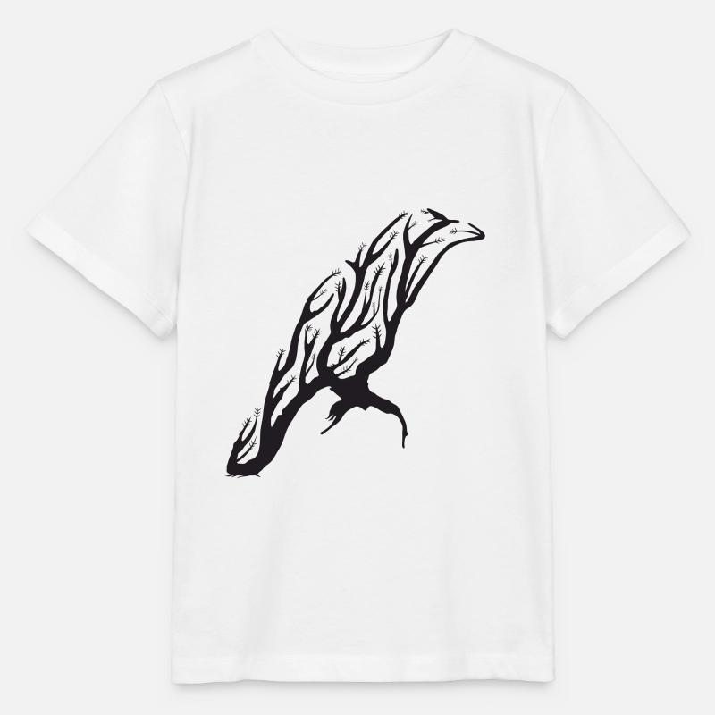 corbeau noir - T-shirt bio MINI CREATOR Stanley/Stella Enfant - blanc