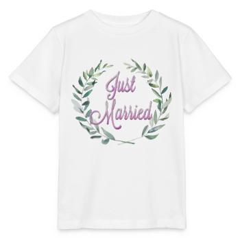Just married - Stanley/Stella Kinder T-Shirt MINI CREATOR  - Weiß - Vorne - Maike (125cm)