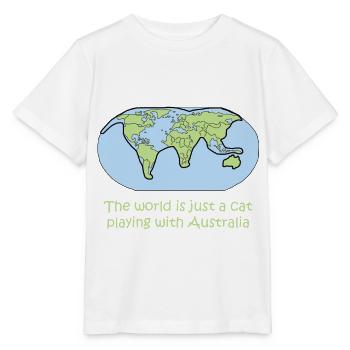 chat cadeau carte globe globe cadeau - T-shirt bio MINI CREATOR Stanley/Stella Enfant - blanc - Devant - Maike (125cm)