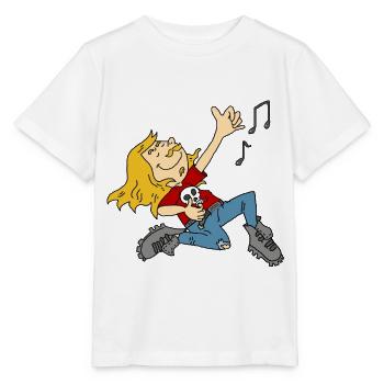 Cadeau en métal Air Guitar Rock'n'Roll Heavey - T-shirt bio MINI CREATOR Stanley/Stella Enfant - blanc - Devant - Maike (125cm)