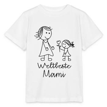 Weltbeste Mami - Stanley/Stella Kinder T-Shirt MINI CREATOR  - Weiß - Vorne - Maike (125cm)
