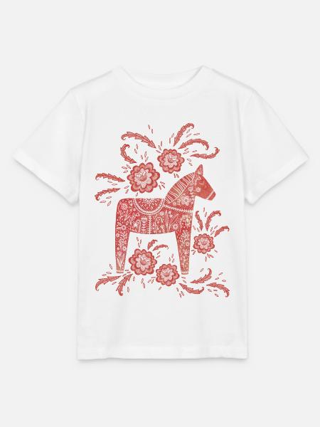 Schwedisches Darla-Pferd - Stanley/Stella Kinder T-Shirt MINI CREATOR  - Weiß