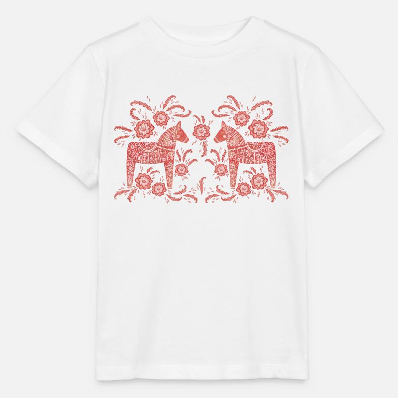 Cheval Dala suédois - T-shirt bio MINI CREATOR Stanley/Stella Enfant - blanc