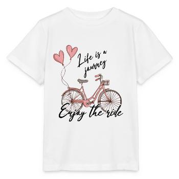 Life is a journey - enjoy the ride! - Stanley/Stella MINI CREATOR Kids’ T-Shirt - white - Front - Maike (125cm)